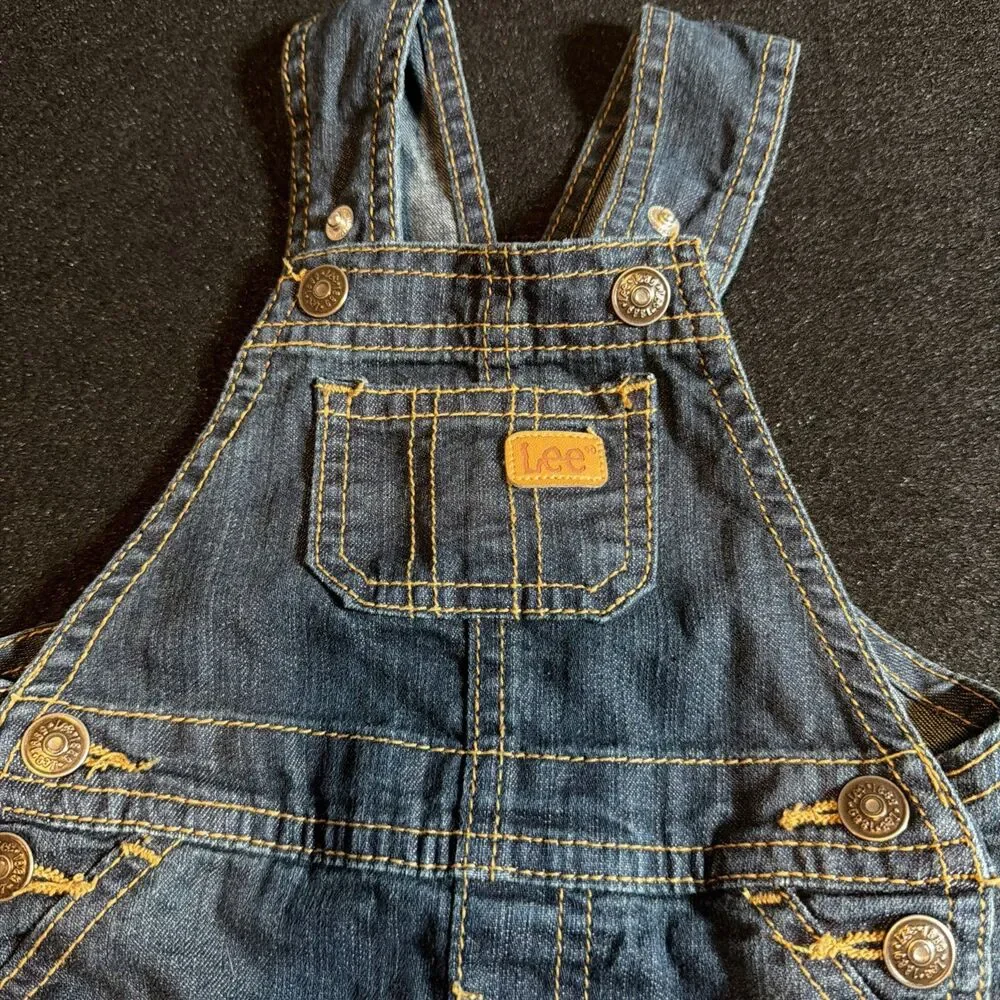 Lee 3-6 Months Baby Denim Shortalls Overalls Jean Girls Boys One Piece -171